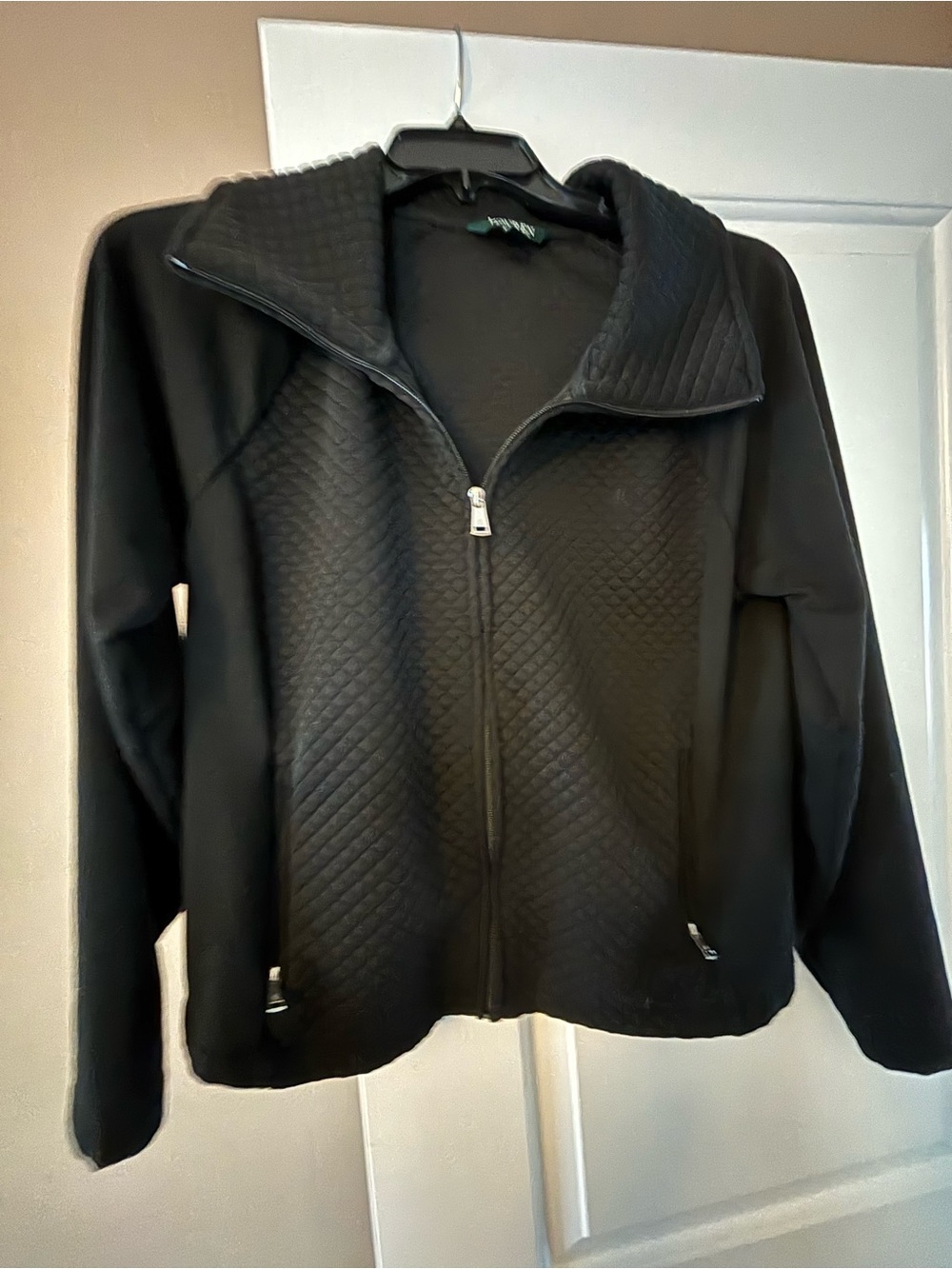 Ralph Lauren Women’s Black Quilted Zip-Front Jacket, XL - Iike new!!!!! - Picture 2 of 6